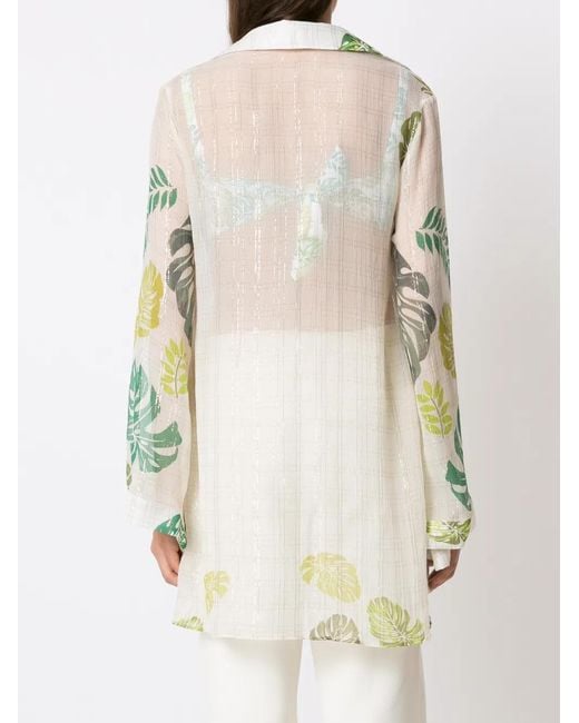 Amir Slama Multicolor Palm Leaf Print Beach Shirt