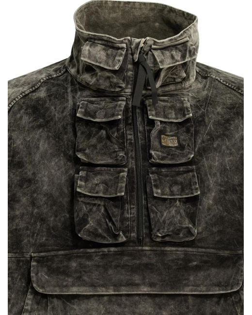 Kapital Gray Multi-Pocket Zip-Up Jacket for men