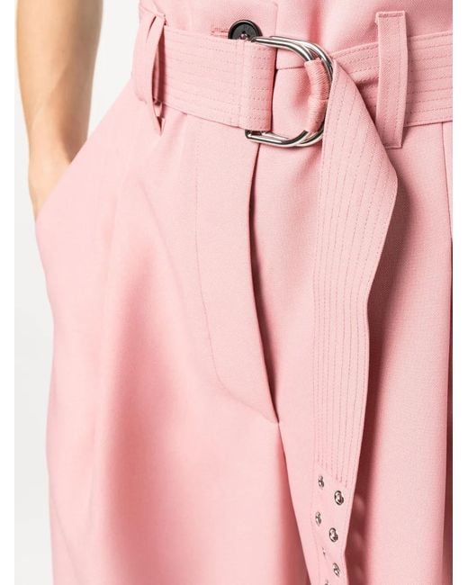 Philosophy Di Lorenzo Serafini Pink Belted Wide-Leg Trousers