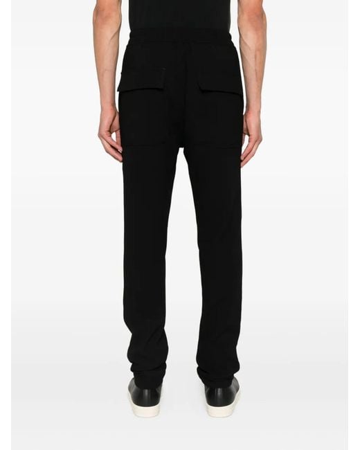 Rick Owens Black Wool Track Pants for men