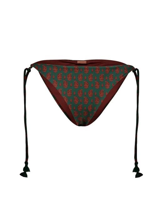 Johanna Ortiz Black Sagrado Paisley-Print Bikini Bottoms