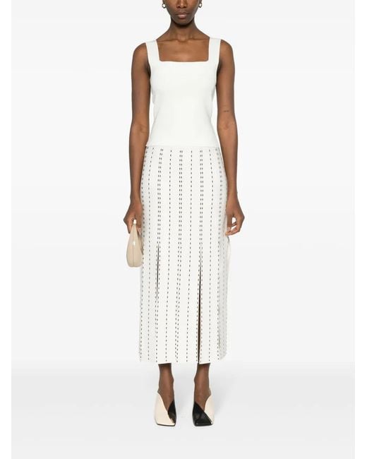Jonathan Simkhai White Square-Neck Knitted Top