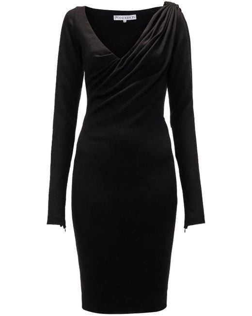 Robe Mi-Longue À Col V J.W. Anderson en coloris Black
