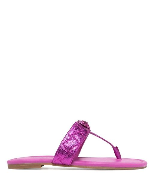 Kurt Geiger Leather Kensington Flat Sandals in Purple | Lyst