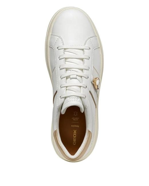 Geox White Spherica Ecub Buckle Detail Trainers