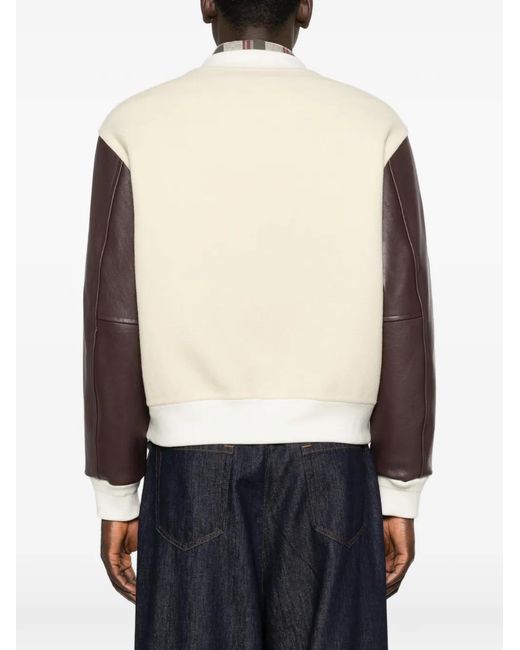Jil Sander Natural Contrast-Sleeve Bomber Jacket for men