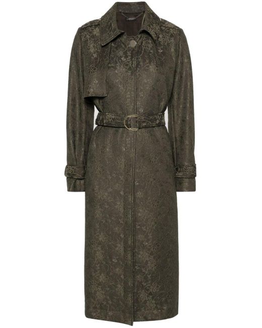 Liu Jo Green Floral-lace Trench Coat