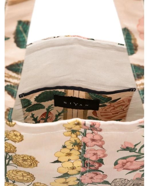 Biyan Natural Flower-Print Tote Bag