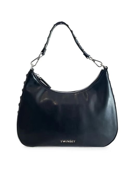 Twinset Blue Studded Shoulder Bag