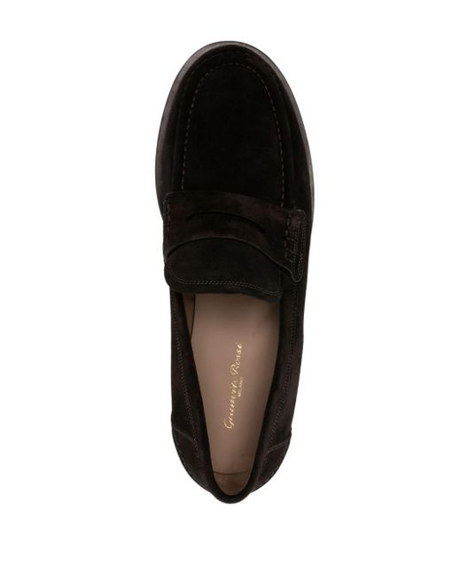 Gianvito Rossi Black Michael Suede Loafers for men