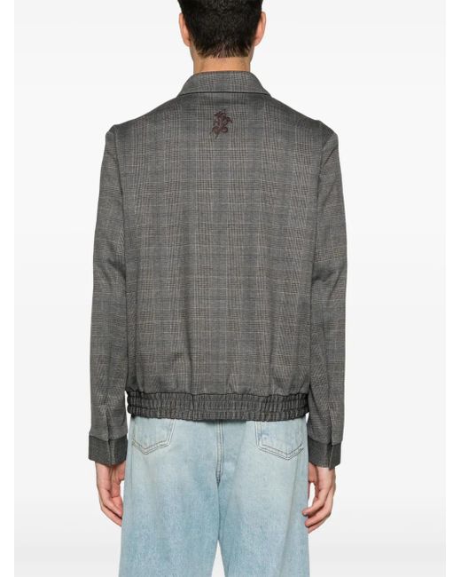 HUGO Gray Logo-Embroidered Jacket for men