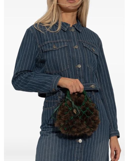 Kurt Geiger Black Small Macramé Tote Bag