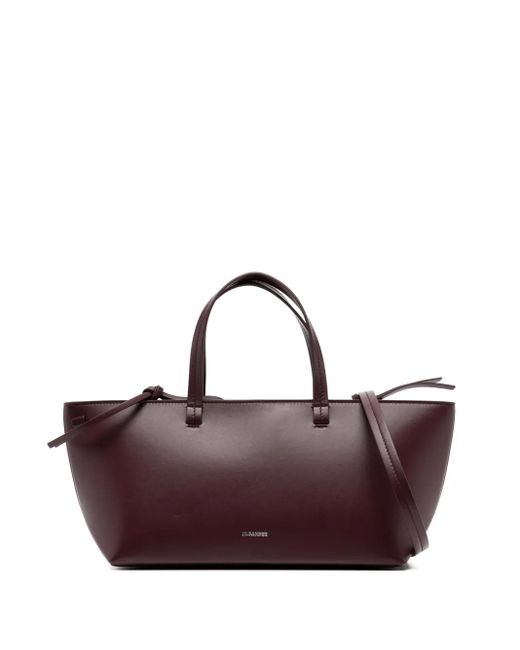 Jil Sander Purple Logo Tote Bag