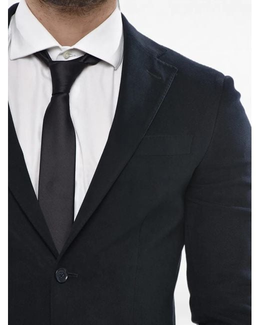 Corneliani Blue Cc Collection Patch-Pocket Single-Breasted Blazer for men