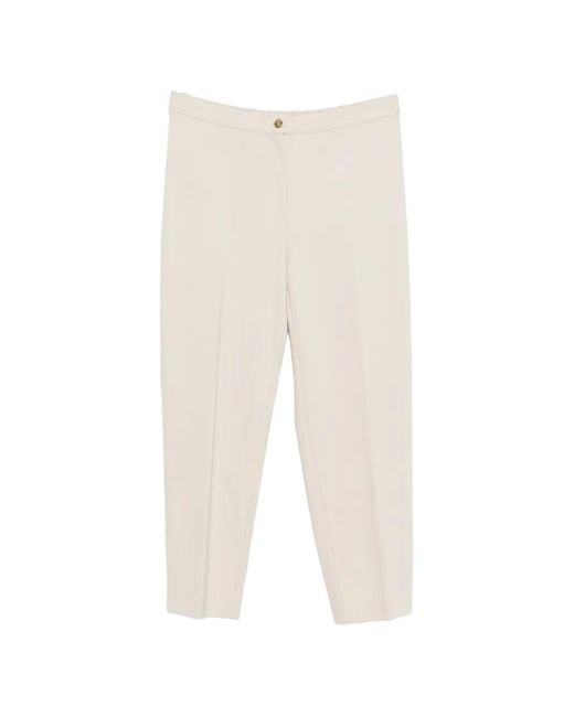Marina Rinaldi White Button-Fastening Straight-Leg Trousers