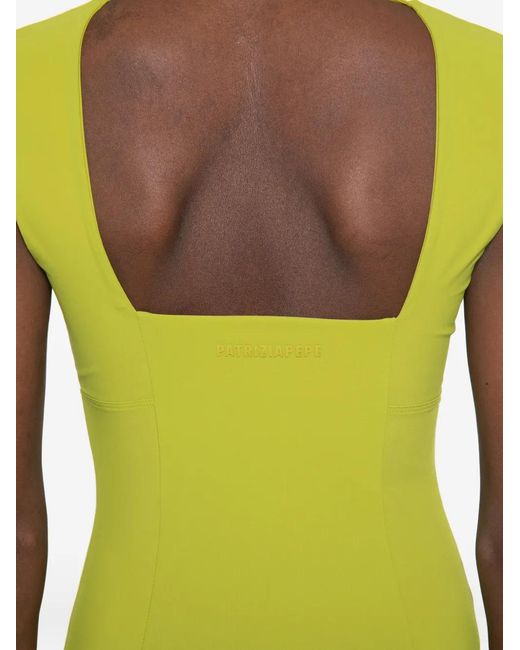 Patrizia Pepe Green Mini Sweetheart-Neck Jersey Dress