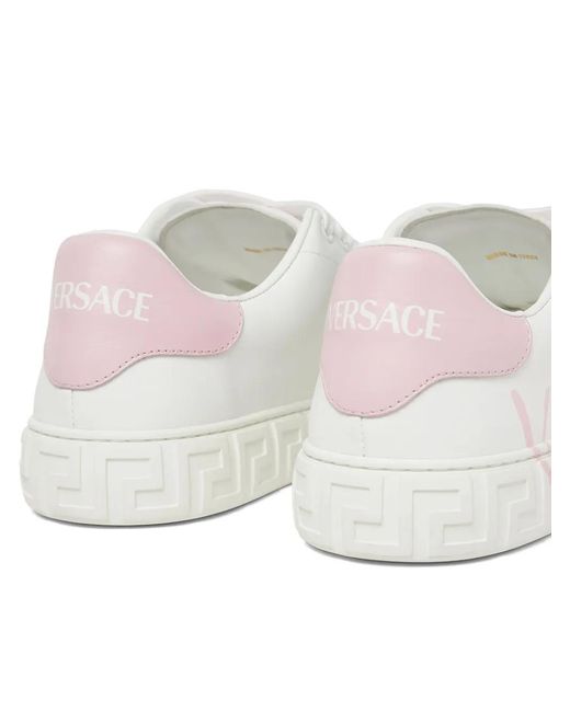 Versace White Logo Greca Sneakers