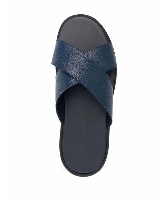 Doucal's Blue Crossover Strap Sandals for men