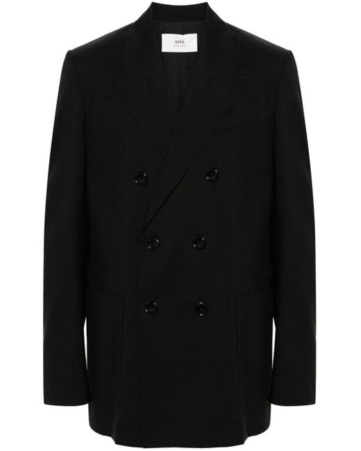 AMI Black Double-breasted Blazer for men