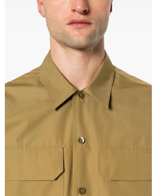 Chemise En Coton À Manches Courtes Jil Sander pour homme en coloris Green