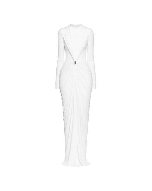 Chats by C.Dam White Zayra Long-Sleeved Maxi Dress