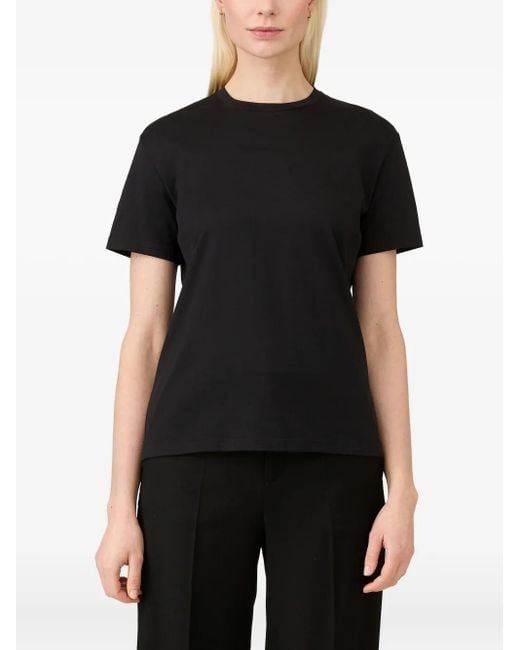 Camiseta con cuello redondo Sunspel de color Black