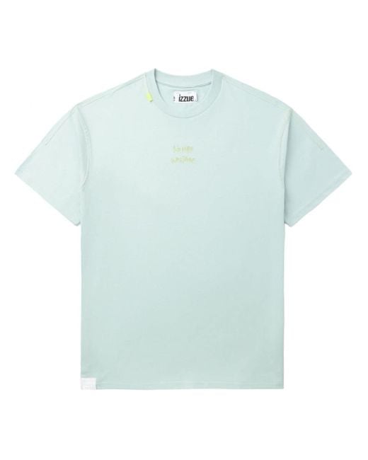 T-shirt en coton à slogan imprimé Izzue pour homme en coloris Blue