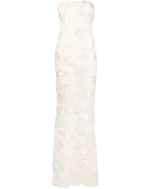 ROTATE BIRGER CHRISTENSEN White Egret Floral-embroidered Bridal Gown
