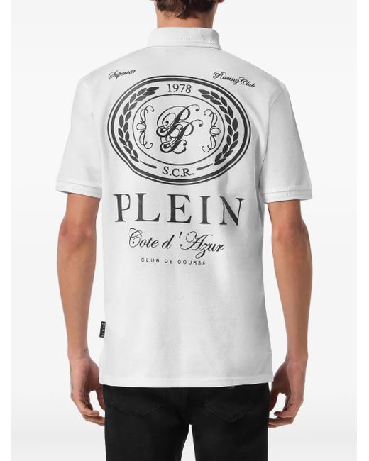 Philipp Plein White Ss Club The Course Polo Shirt for men