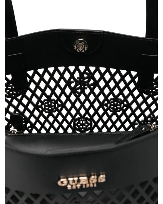 Guess Black Letty Logo Tote Bag