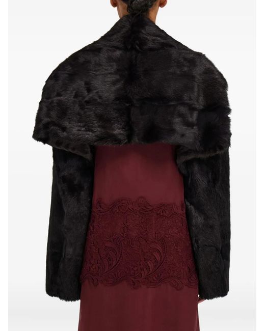 Ferragamo Black Shearling Coat