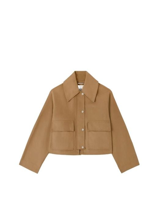 Ganni Natural Flap-Pocket Jacket