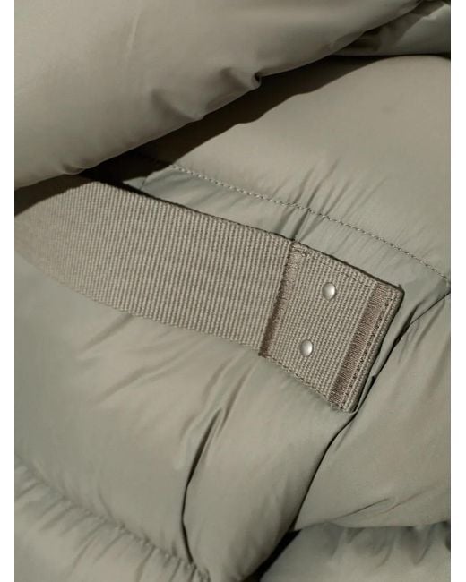 Rick Owens Gray Hooded Padded Jacket
