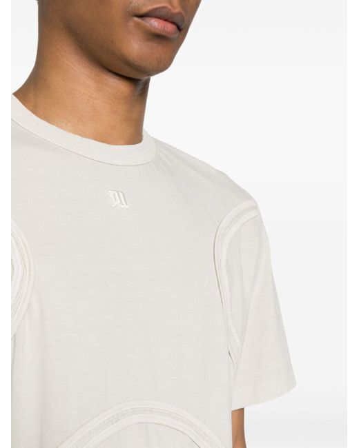 T-shirt con inserti di M I S B H V in White da Uomo