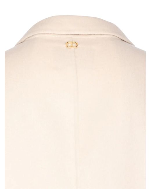 Twinset Natural Button-Fastening Single-Breasted Coat