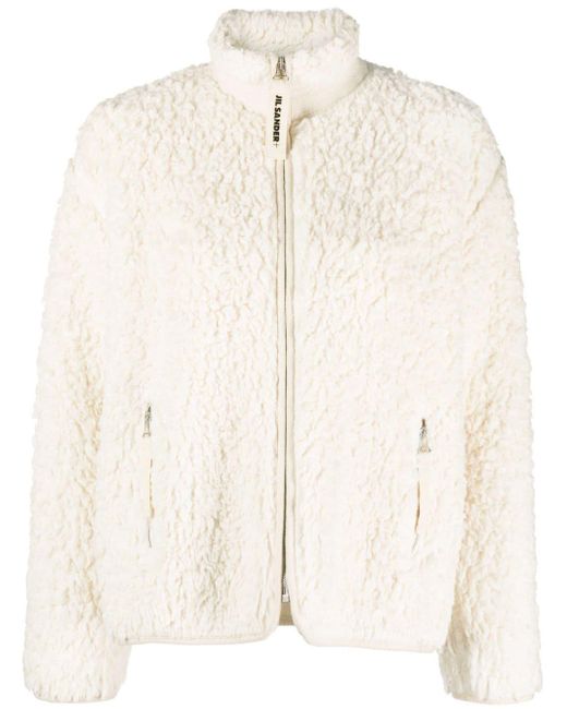 Jil Sander Natural USA Fleece-Sweatshirt