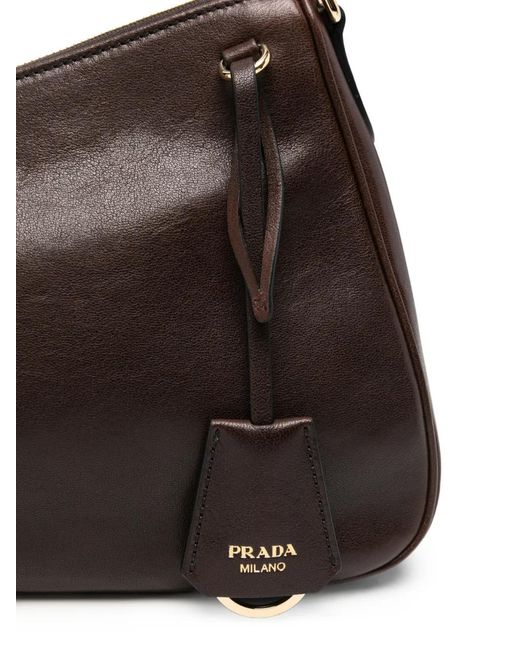 Prada Black Logo-Plaque Shoulder Bag