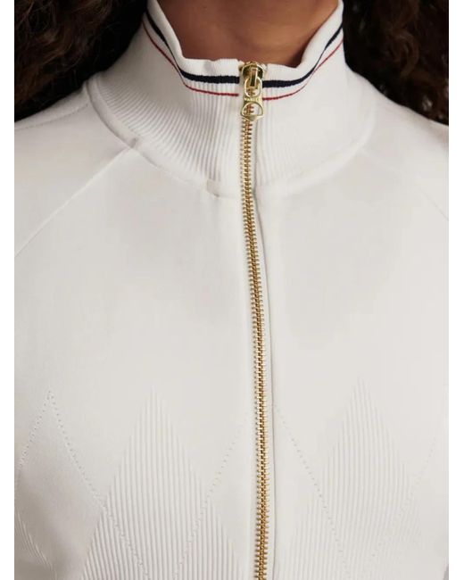 Varley White Len Zip Sweatshirt