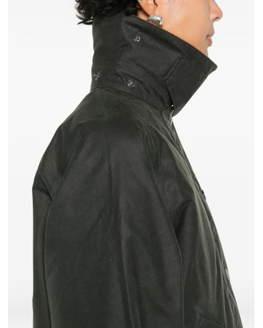 Barbour Black Corduroy-Collar Waxed Jacket