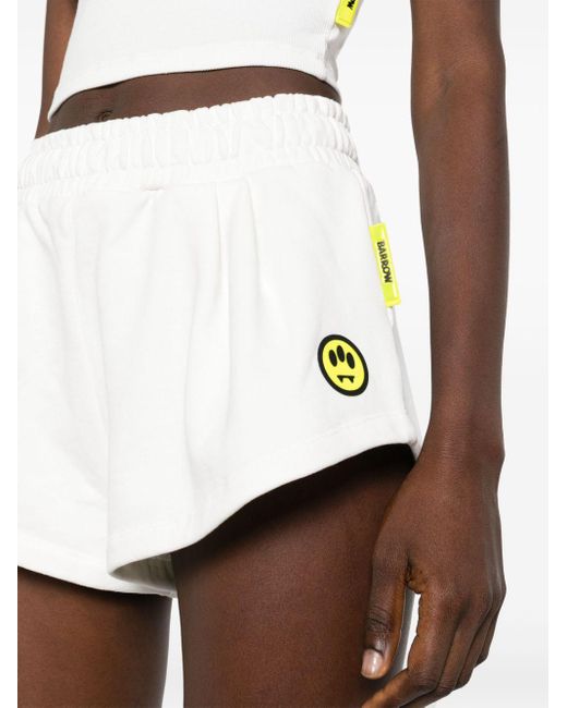 Barrow White Logo-print Cotton Shorts