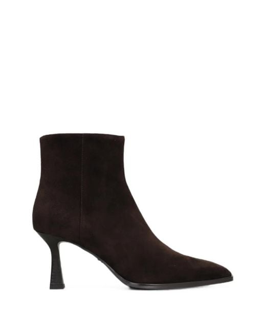 Lola Cruz Black Pointed-Toe Suede Ankle Boots