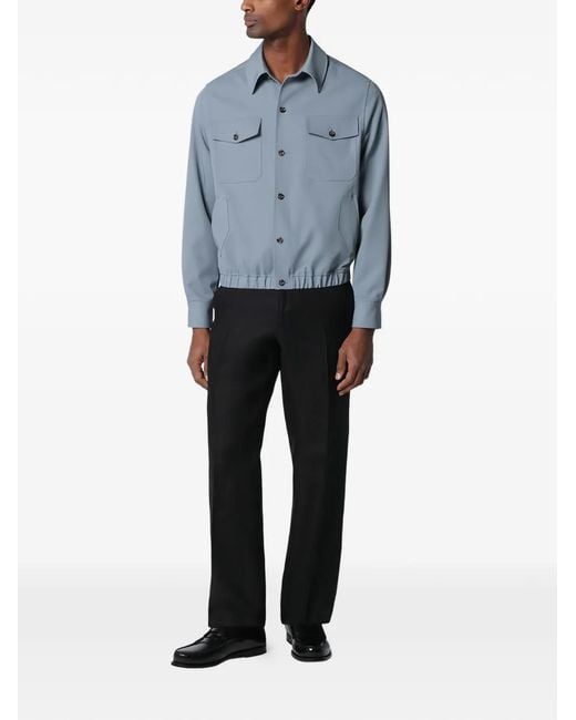 Lardini Blue Buttoned Shirt Jacket for men