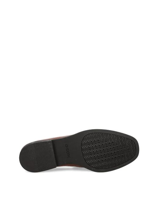 Geox Brown Chain-Detail Loafers