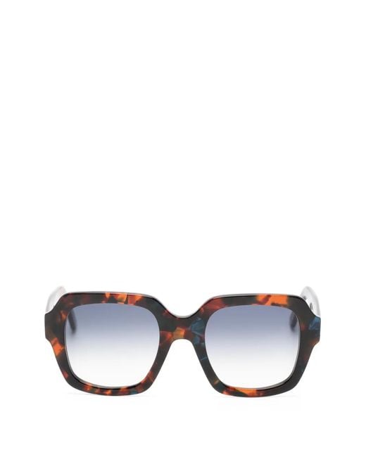 Andy Wolf Brown Tortoiseshell-Effect Square-Frame Sunglasses