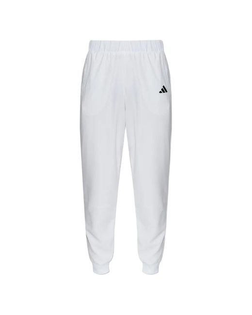 Adidas White Logo Track Pants for men