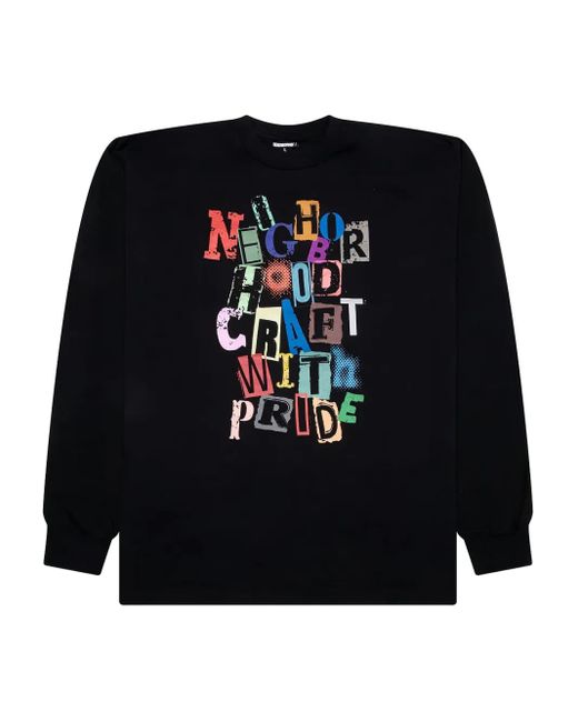 Neighborhood Black Long-Sleeve Graphic Sweatshirt for men