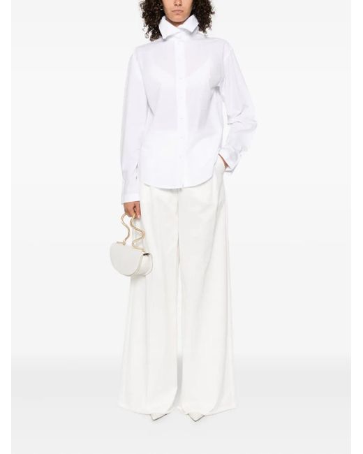 Alberta Ferretti White Button-Down Cotton Shirt
