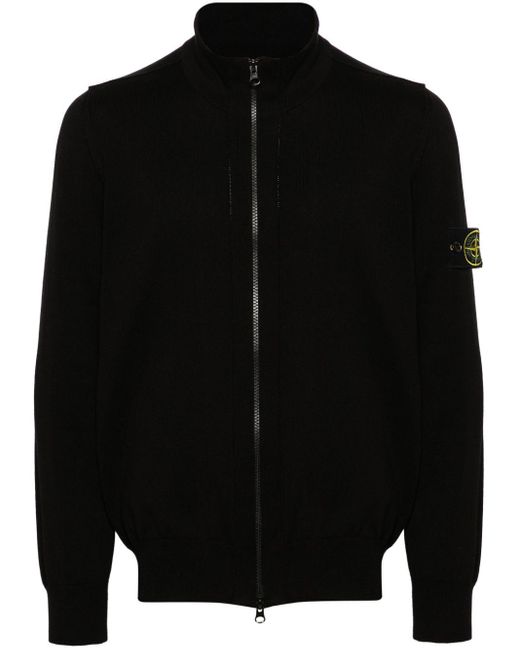 Stone Island Black Zip-Up Organic Cotton Jacket for men