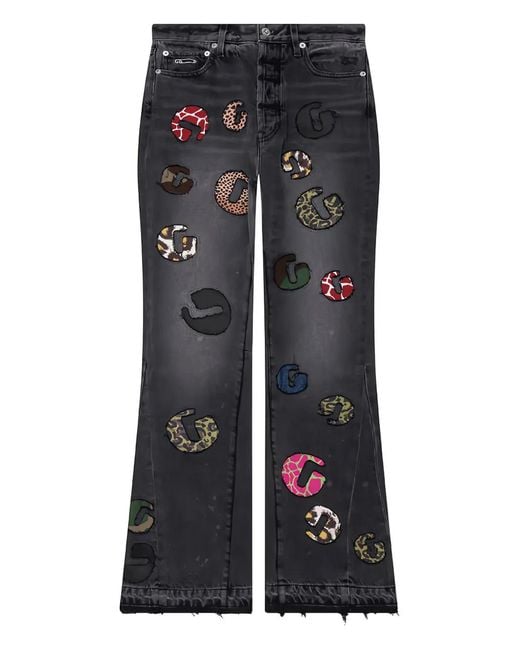 GALLERY DEPT. Black G Time La Flare Appliqué Wide-Leg Jeans