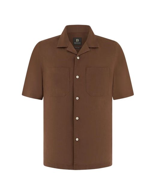 Boggi Brown Regular Fit Linen Shirt for men